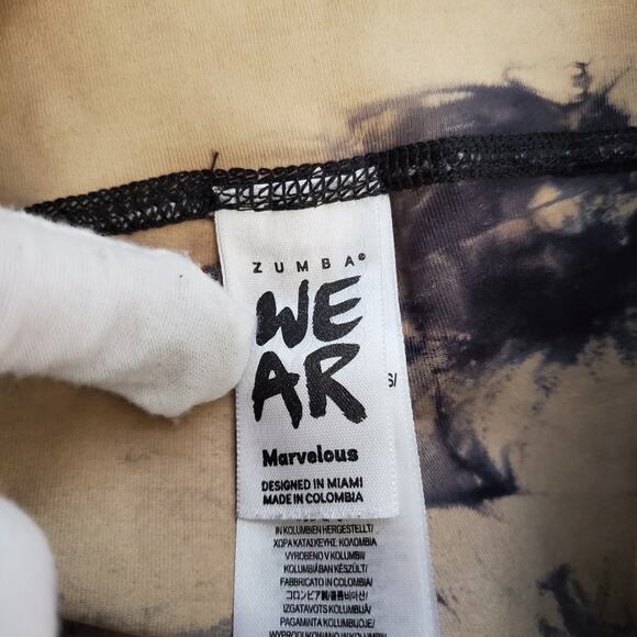 Zumba Wear Tie Dye High Waisted Ankle Leggings Dance Fitness Compression Medium - Picture 9 of 11